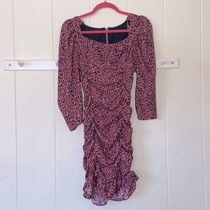 Zara Leopard Ruched Dress